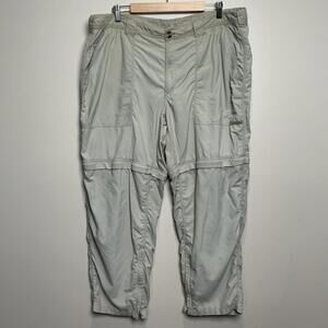 Exofficio Convertible Pants Mens XL Khaki‎ Buzz Off Insect Shield Nylon Hiking